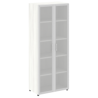 Шкаф высокий широкий (2 высоких фасада стекло в раме) Yalta LT.ST-1.10 R снежная патина